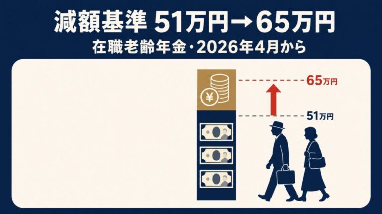 在職老齢年金は2026年4月から65万円へ｜年金が減る人・減らない人を計算例で解説 - NEWS DAILY