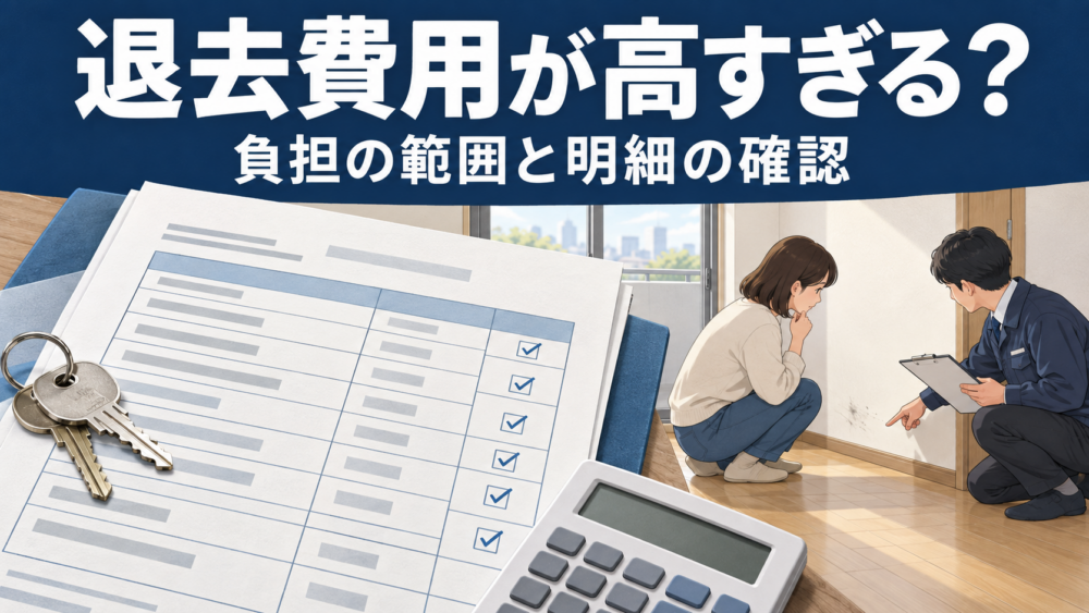 退去費用の精算書と契約内容を確認するイメージ