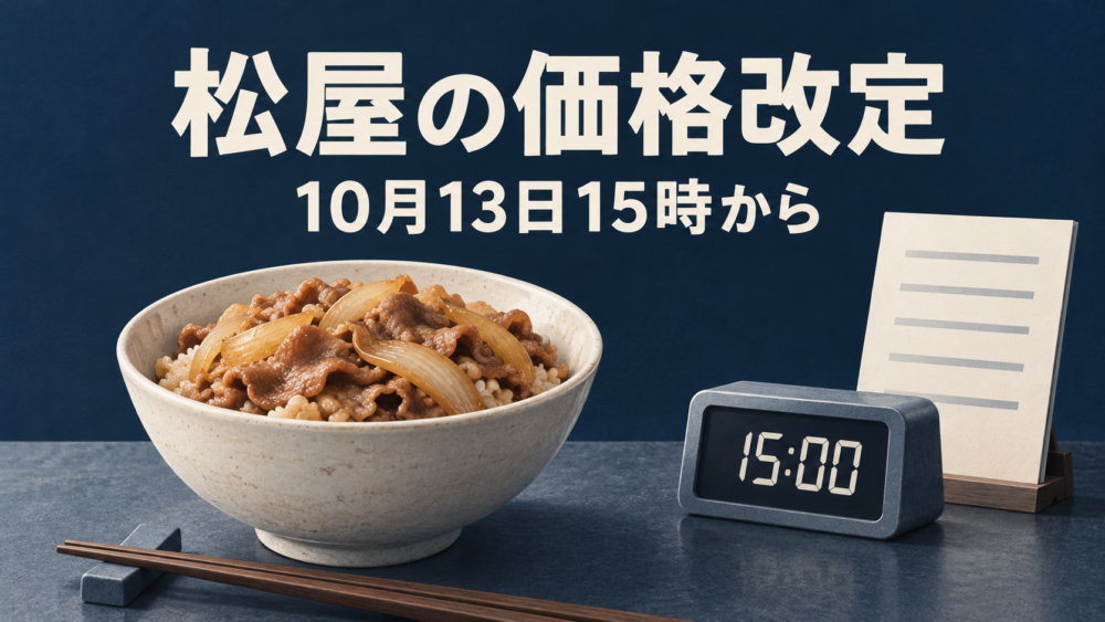 松屋の価格改定、15時の牛めし