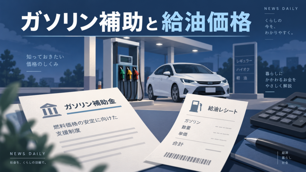 ガソリン補助と給油価格のイメージ